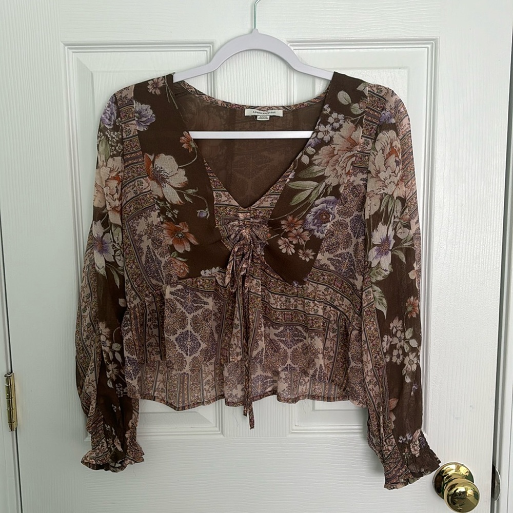Brown Floral Blouse 🤎 - American Eagle